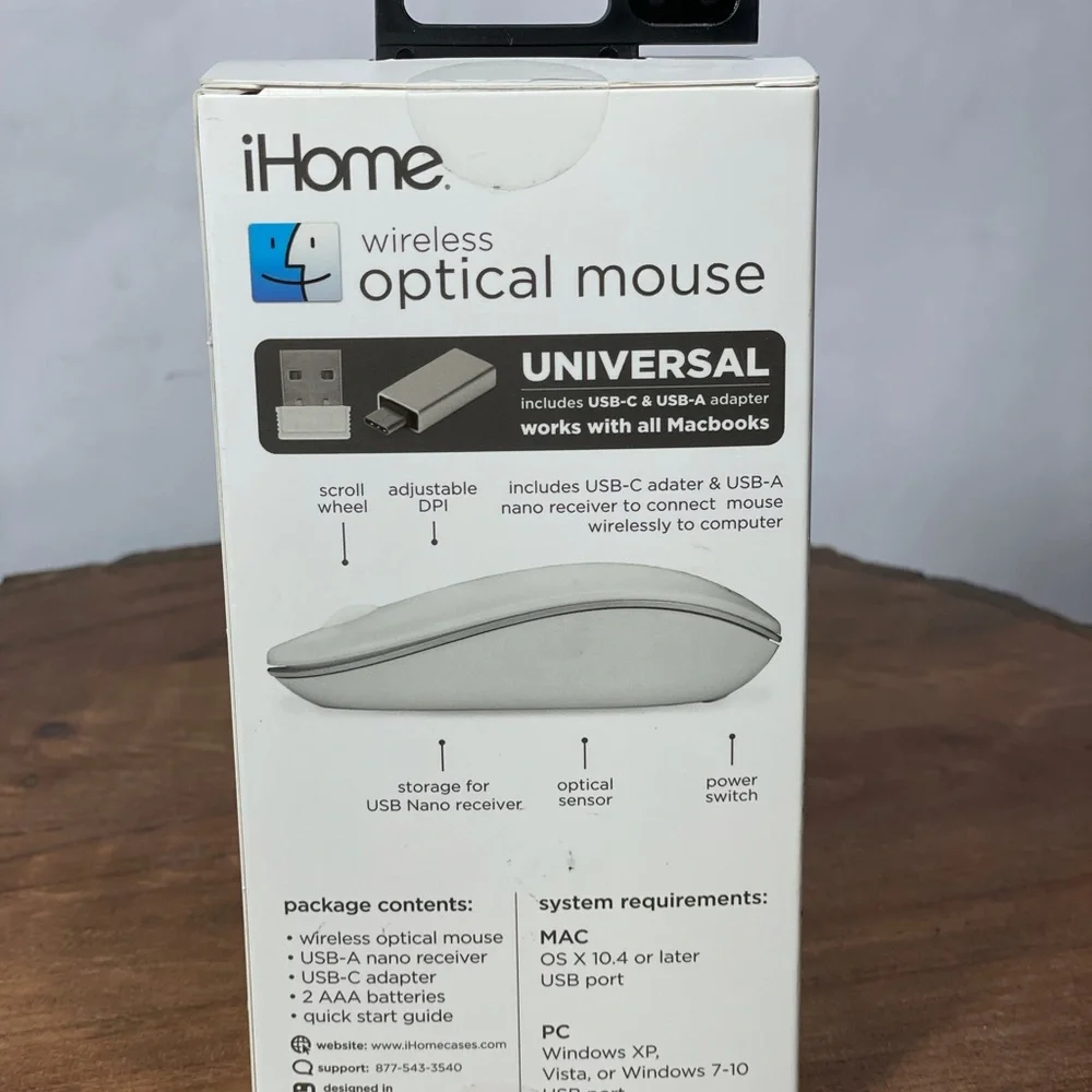 IHome a wireless mouse computer white